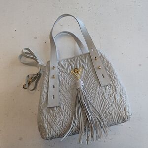 Valentino Orlandi Elegant Gray Handbag with Tassel